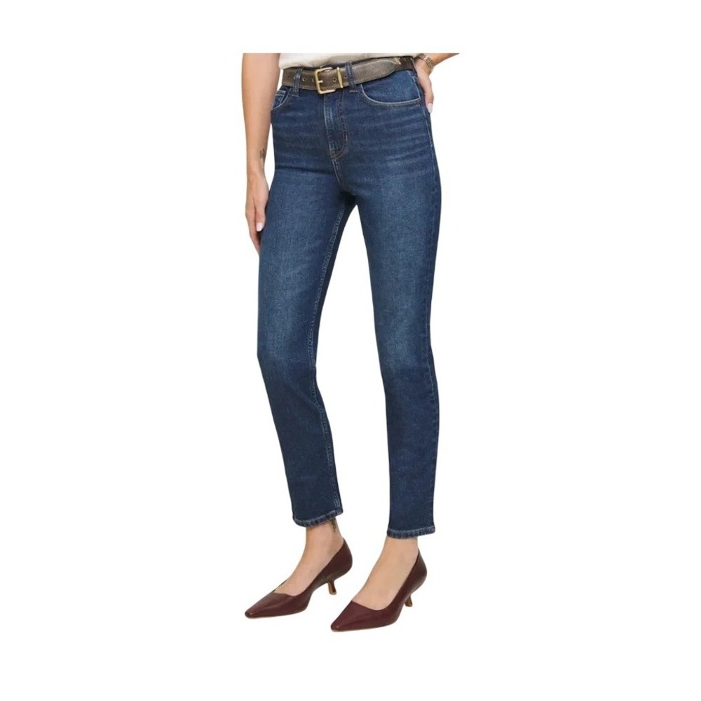 Reformation Ezra Super Stretch High Rise Straight Leg Jeans Galene Blue Size 27